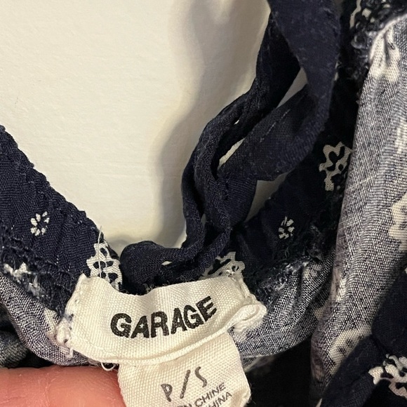 5/20$ Garage Navy Blue Boho Patterned Spaghetti Strap Onepiece size Small - Picture 4 of 5